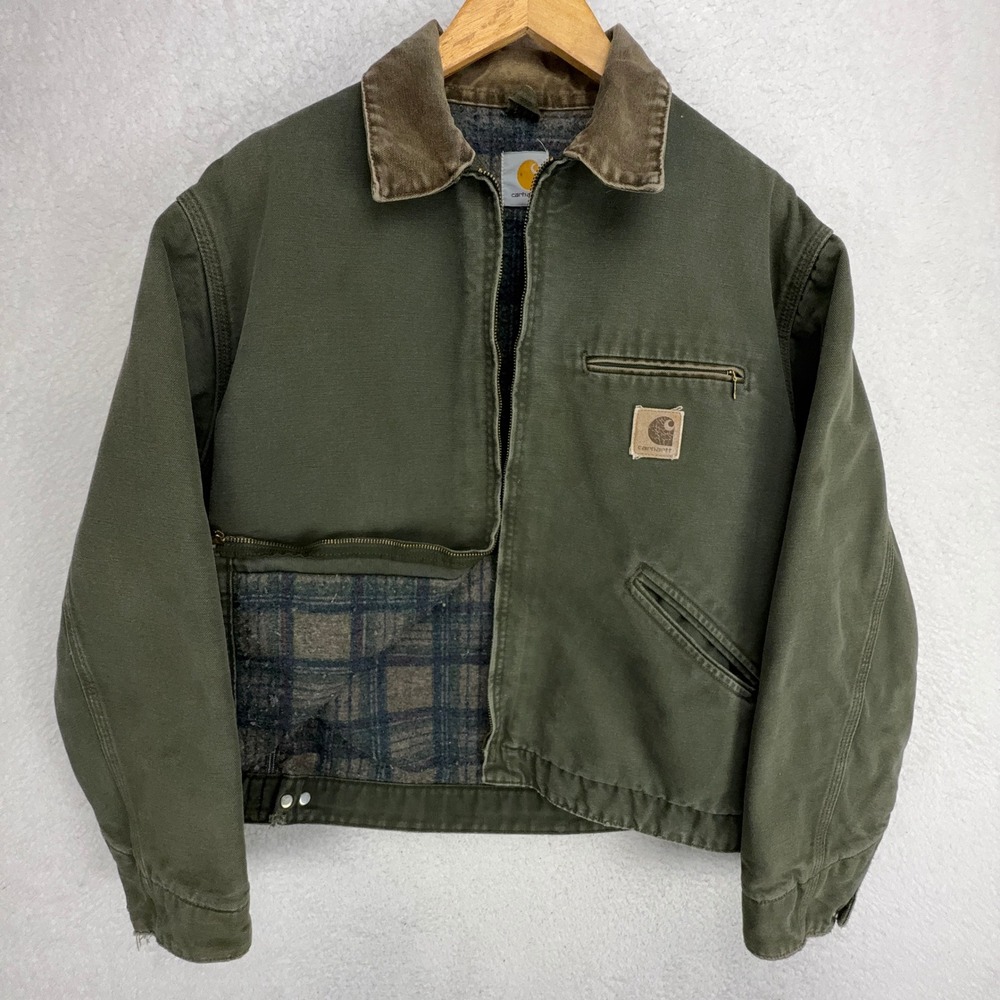 Carhartt Detroit Jacket Blanket Lined Mens Large JB1266 Dark Olive Green‎